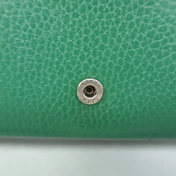 Authentic GUCCI Dionysus Chain Wallet Green Leather Shoulder Bag 1020-062824 - Picture 7 of 12
